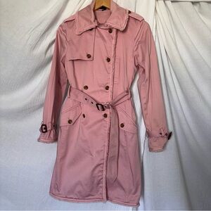 Y2K Express Design Studio Blush Pink Trenchcoat Size Small